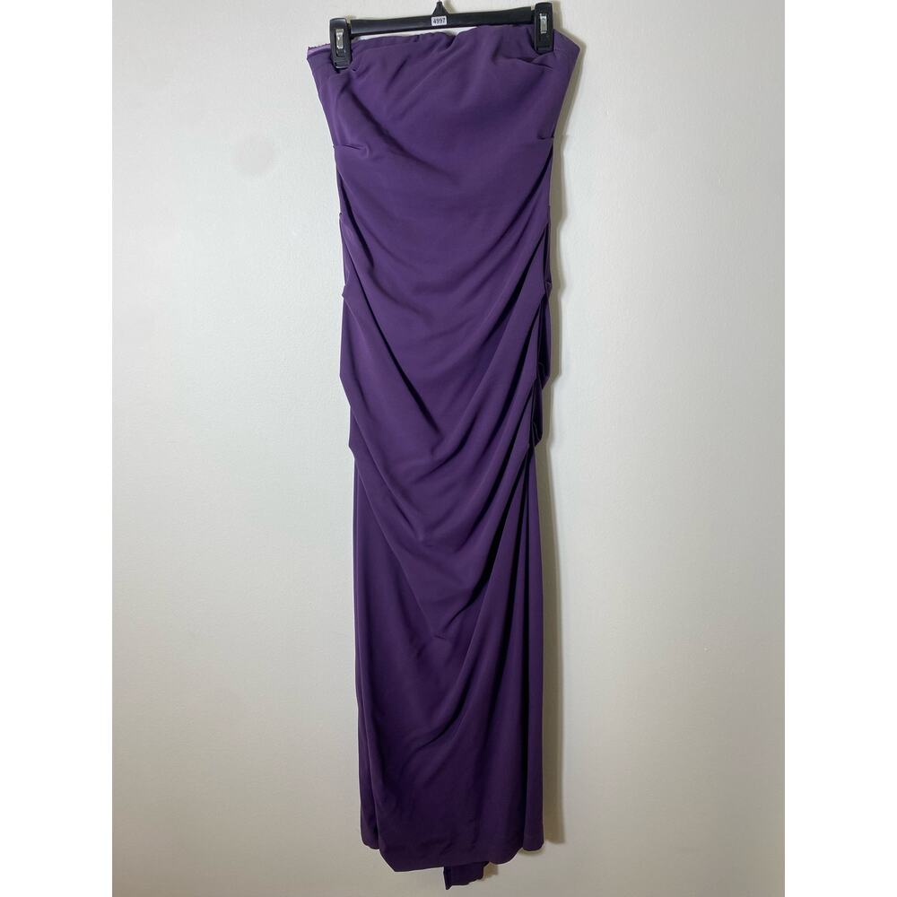 Nicole Miller Purple Strapless Ruched Evening Gown Sz 6
